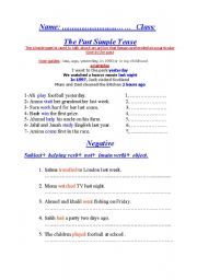 English worksheet: Simple past & negative