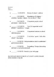 English Worksheet: Project - Present your school