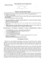 English Worksheet: What do you know about cinema: the beginning of Hollywood.