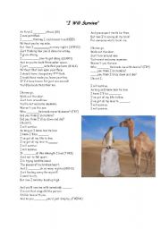 English worksheet: I will survive (lyrics)