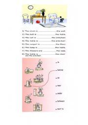 English Worksheet: prepositions of place