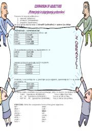 English Worksheet: comparison of adjectives-editable!