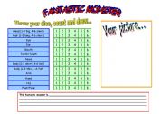 English worksheet: Fantastic monster- Review parts of the body