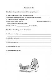 English Worksheet: Places in the city