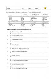 English worksheet: Likes