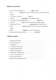 English Worksheet: Conditionals - mixed - exercises