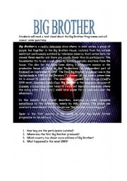 English Worksheet: Big Brother!