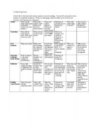 English Worksheet: Reading Response Journal