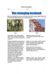 English Worksheet: The changing weekend