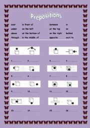 prepositions of place