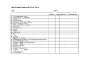 English Worksheet: speaking assessment worksheet