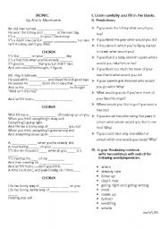 English worksheet: conditionals + ironies