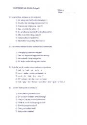 English worksheet: Present simple worksheet