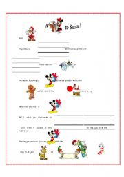 English Worksheet: A letter to santa 