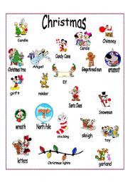 English Worksheet: Christmas Vocabulary sheet