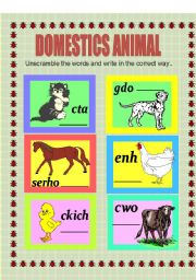 English Worksheet: DOMESTIC ANIMALS