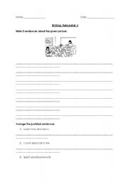 English Worksheet: Writing worksheet