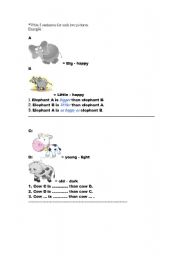 English worksheet: Comparative adjectives