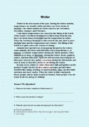 English Worksheet: winter