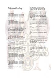 English Worksheet: I gotta feeling - Song