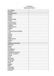 English Worksheet: Sport&Travel