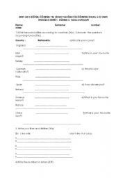 English Worksheet: 6th grade 2.exam