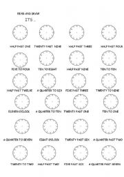 English Worksheet: telling the time