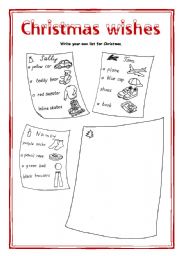 English Worksheet: Christmas wishes