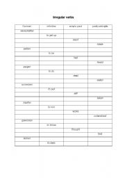 English worksheet: Irregular Verbs