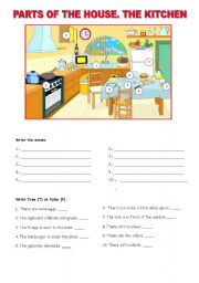 English Worksheet: PARTS OF THE HOUSE. THE KITCHEN