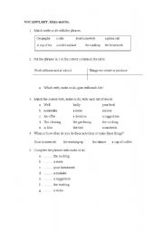English Worksheet: Make y do