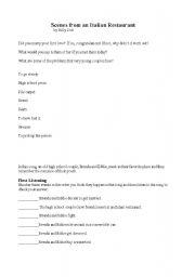 English worksheet: Scenes from an Italian Restaurant