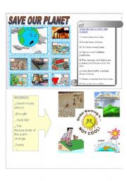 English Worksheet: SAVE OUR PLANET