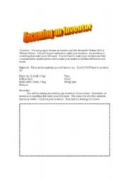 English Worksheet: Becoming and Inventor