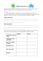 English worksheet: Oobleck and Glurch Student Sheet