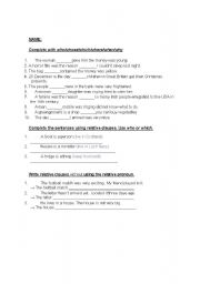 English Worksheet: Relative Clauses