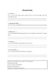 English worksheet: Phrasal Verbs