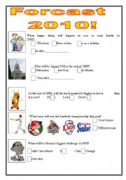 English worksheet: Forcast 2010