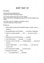 English worksheet: AND OR BUT