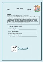 English worksheet: class test