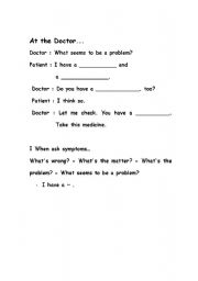 English Worksheet: At the doctor...