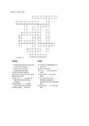 English worksheet: body care puzzle