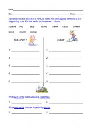 English worksheet: Past