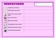 English worksheet: Inventions