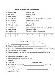 English Worksheet: Idiom-definition matching