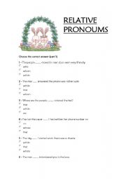 English Worksheet: RELATIVE PRONOUMS PART 1