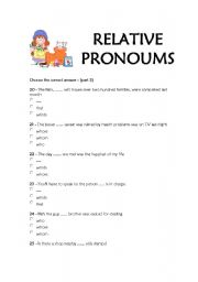 English worksheet: RELATIVE PRONOUMS PART 2