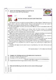 English Worksheet: Test on the Internet