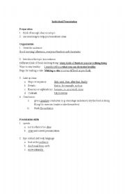 English Worksheet: notes for individual presentation