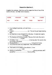English Worksheet: Comparative adjectives